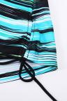 Greenish Stripes Strappy Tankini Swimsuit Top