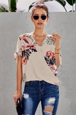 Apricot Floral Twist Top