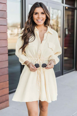 Apricot Tunic Shirt Dress