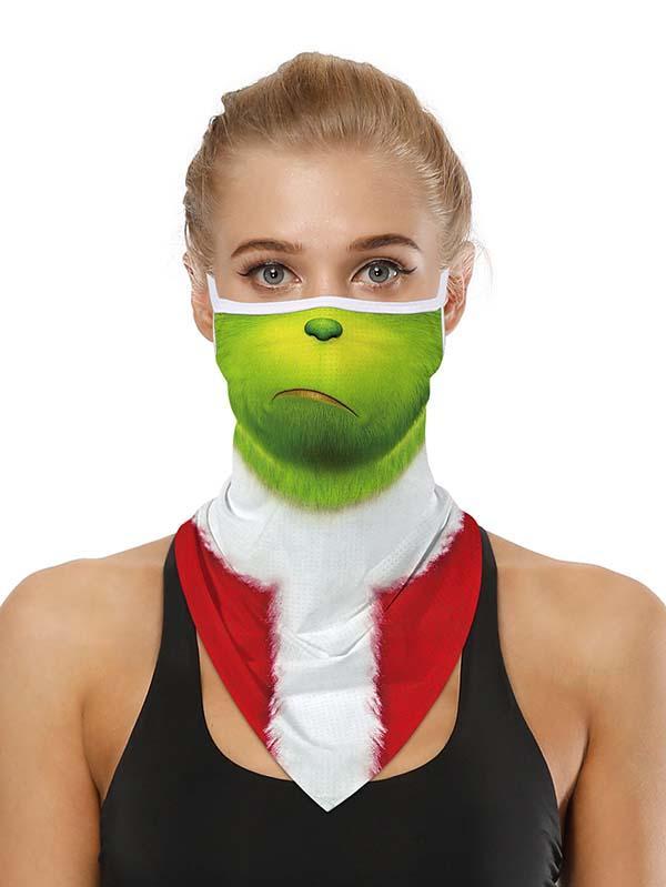 Unisex Windproof Novelty Christmas Print Earloop Face Shield Bandana