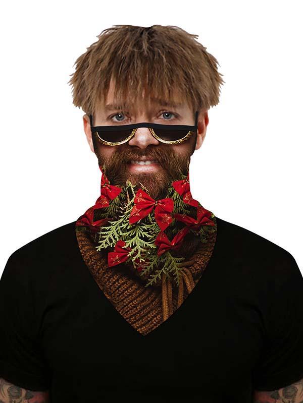 Unisex Windproof Novelty Christmas Print Earloop Face Shield Bandana