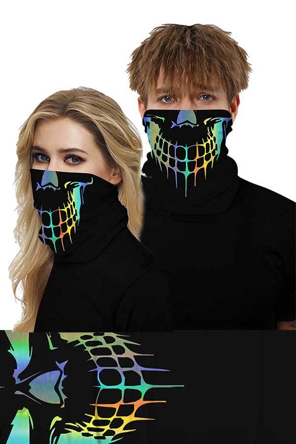 Unisex Outdoor Sports Multifunctional Neck Gaiter Windproof Skull Face Shields