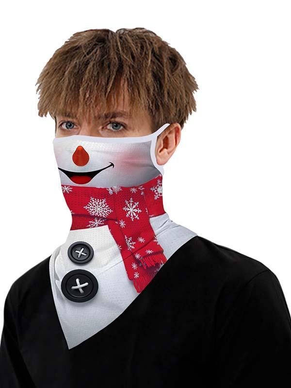Unisex Windproof Novelty Christmas Print Earloop Face Shield Bandana