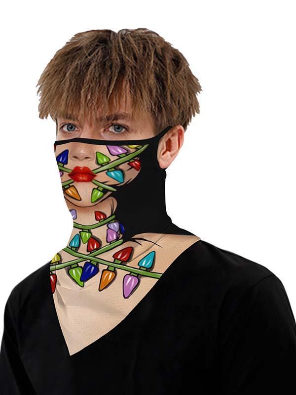 Unisex Windproof Novelty Christmas Print Earloop Face Shield Bandana