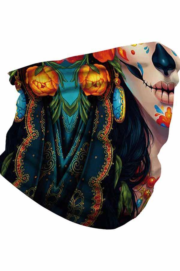 Unisex Outdoor Sports Multifunctional Neck Gaiter Windproof Skull Face Shields