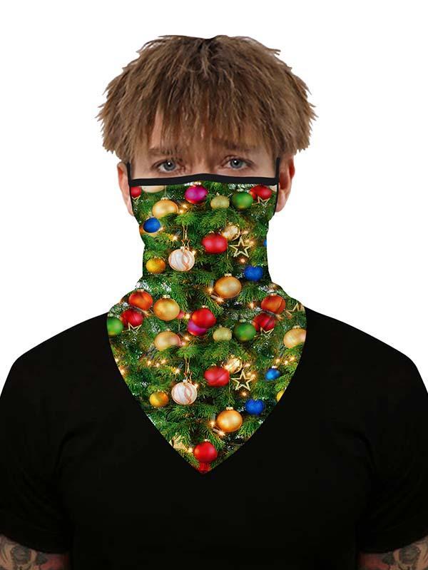 Unisex Windproof Novelty Christmas Print Earloop Face Shield Bandana