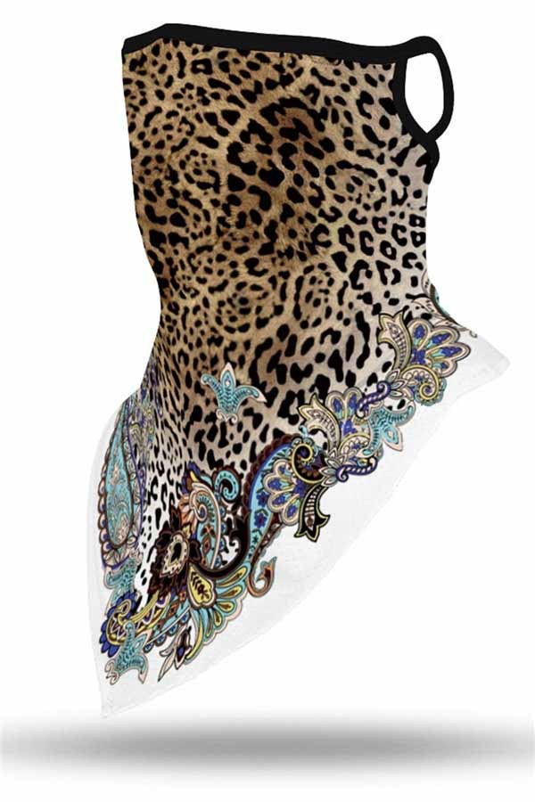 Sports Skull Face Shield Bandanas Running Neck Gaiter With Earloops