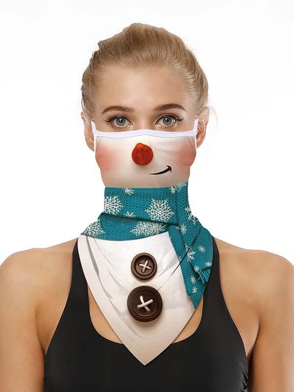 Unisex Windproof Novelty Christmas Print Earloop Face Shield Bandana