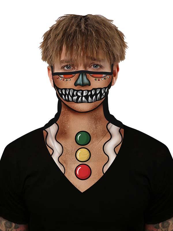 Unisex Windproof Novelty Christmas Print Earloop Face Shield Bandana