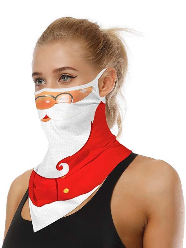 Unisex Windproof Novelty Christmas Print Earloop Face Shield Bandana