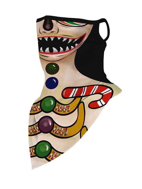 Unisex Windproof Novelty Christmas Print Earloop Face Shield Bandana