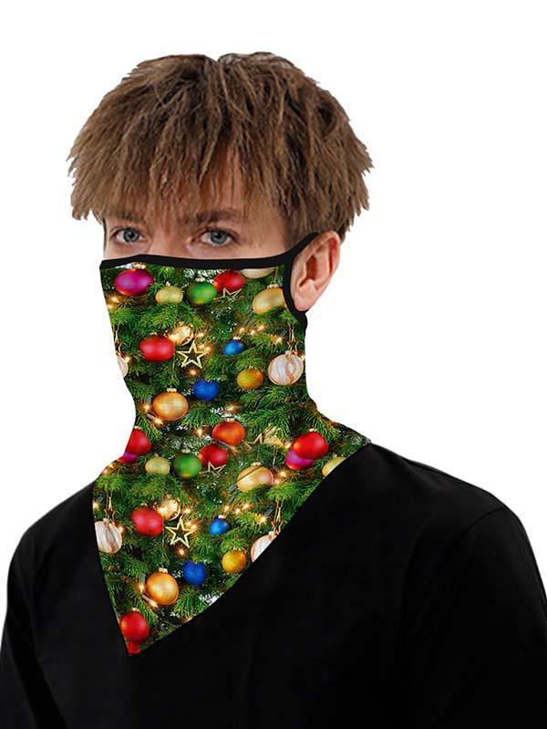 Unisex Windproof Novelty Christmas Print Earloop Face Shield Bandana