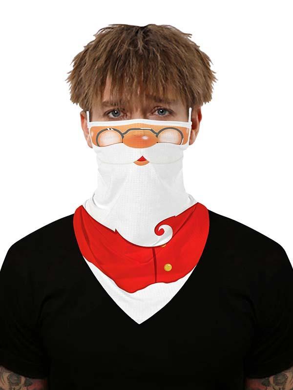 Unisex Windproof Novelty Christmas Print Earloop Face Shield Bandana
