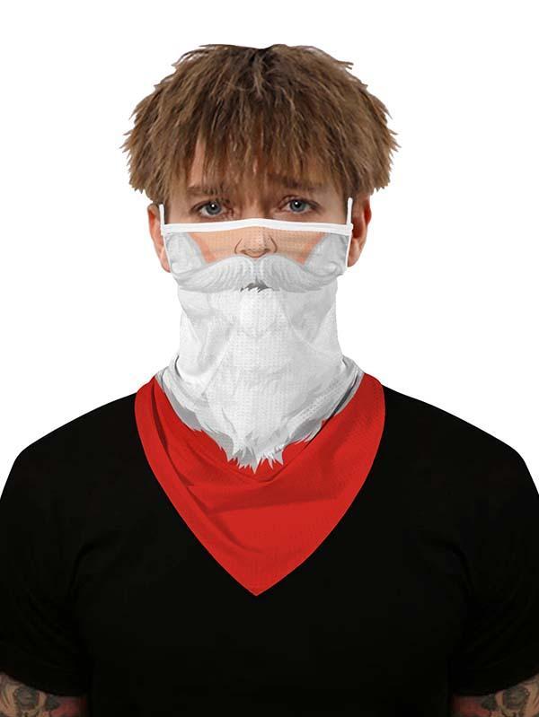 Unisex Windproof Novelty Christmas Print Earloop Face Shield Bandana