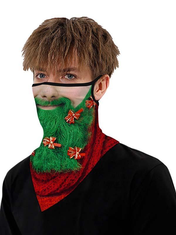 Unisex Windproof Novelty Christmas Print Earloop Face Shield Bandana