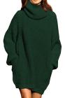 Women's Loose Oversize Turtleneck Wool Long Pullover Sweater Dress