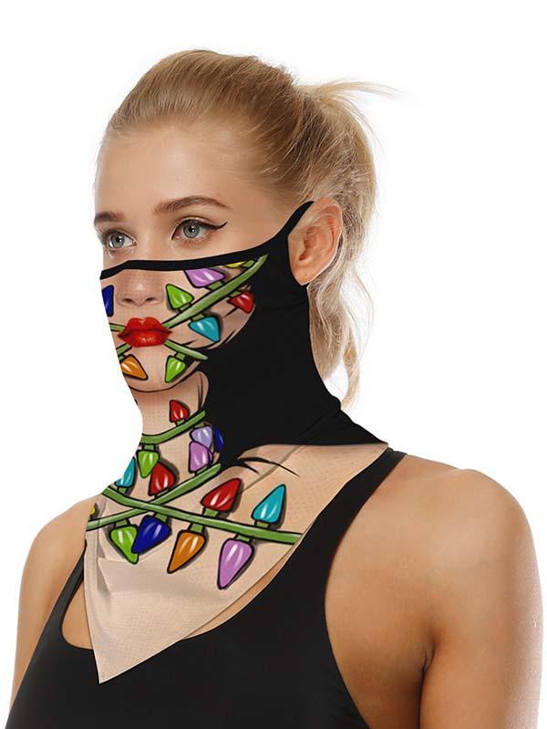 Unisex Windproof Novelty Christmas Print Earloop Face Shield Bandana