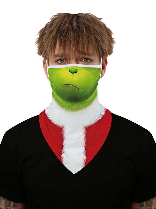 Unisex Windproof Novelty Christmas Print Earloop Face Shield Bandana