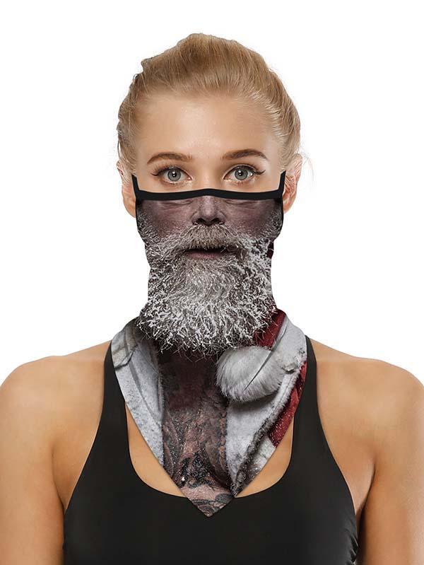 Unisex Windproof Novelty Christmas Print Earloop Face Shield Bandana