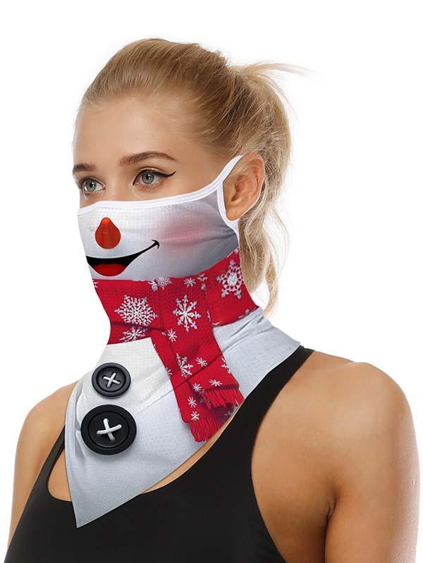 Unisex Windproof Novelty Christmas Print Earloop Face Shield Bandana