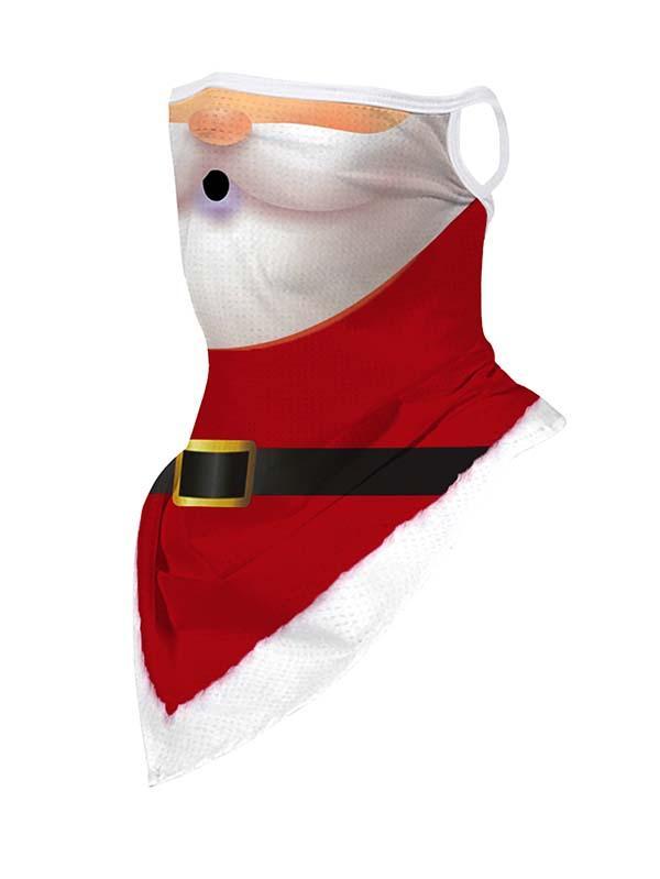 Unisex Windproof Novelty Christmas Print Earloop Face Shield Bandana