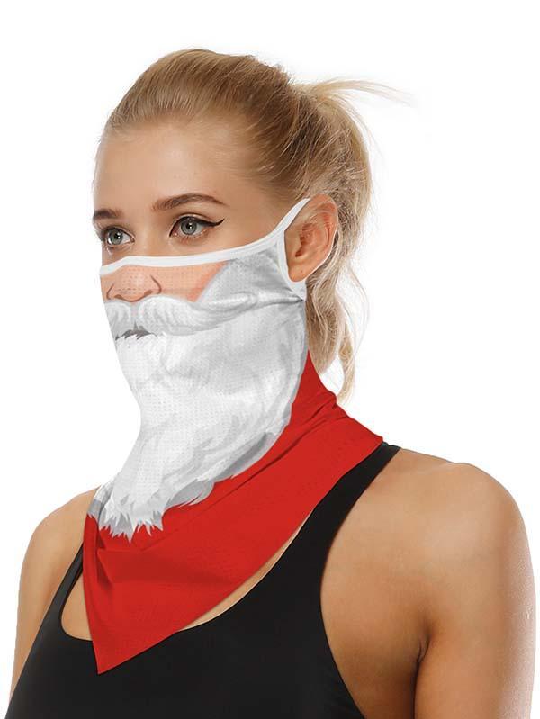 Unisex Windproof Novelty Christmas Print Earloop Face Shield Bandana