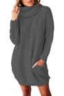 Women's Loose Oversize Turtleneck Wool Long Pullover Sweater Dress