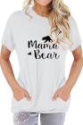 Women's Mama Bear Short Sleeve Crew Neck Pockets T-Shirt