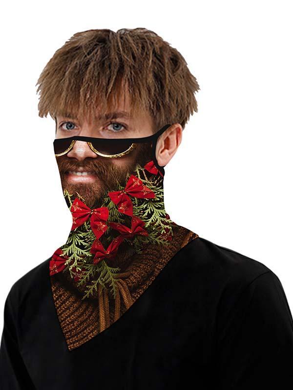 Unisex Windproof Novelty Christmas Print Earloop Face Shield Bandana