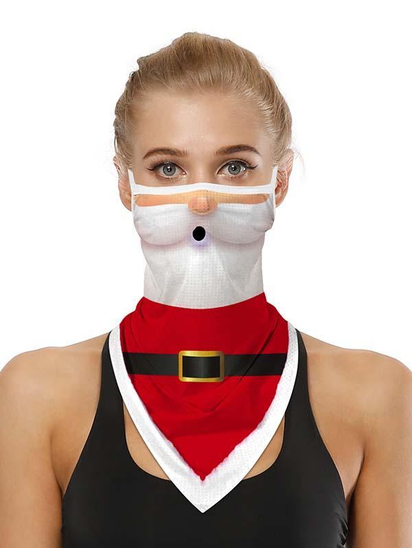 Unisex Windproof Novelty Christmas Print Earloop Face Shield Bandana