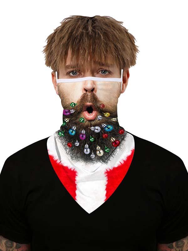 Unisex Windproof Novelty Christmas Print Earloop Face Shield Bandana