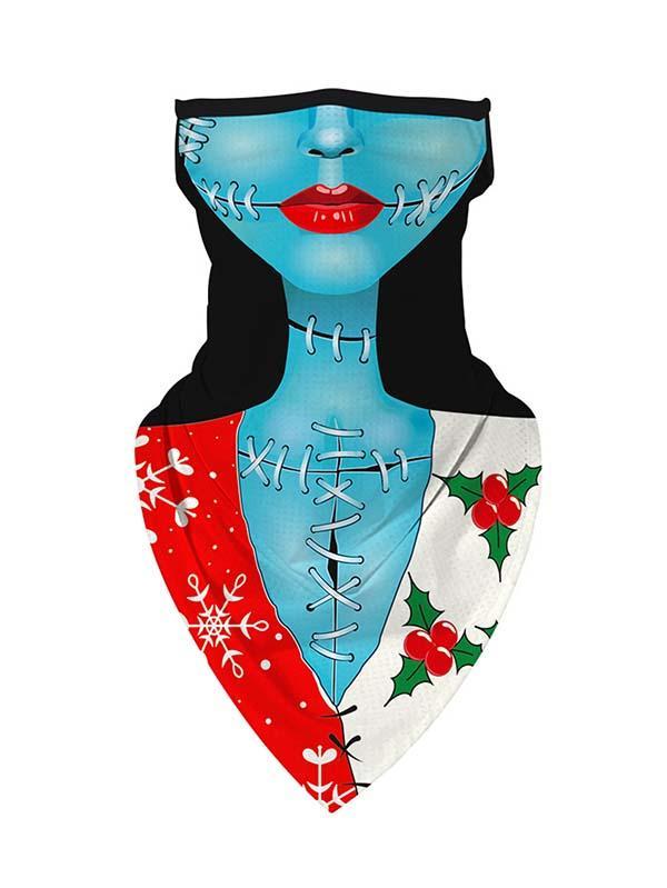 Unisex Windproof Novelty Christmas Print Earloop Face Shield Bandana