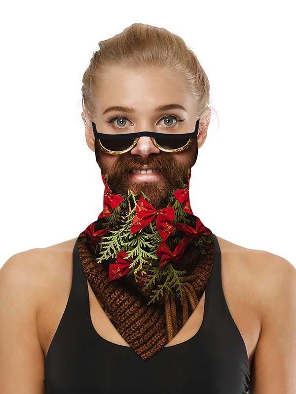 Unisex Windproof Novelty Christmas Print Earloop Face Shield Bandana