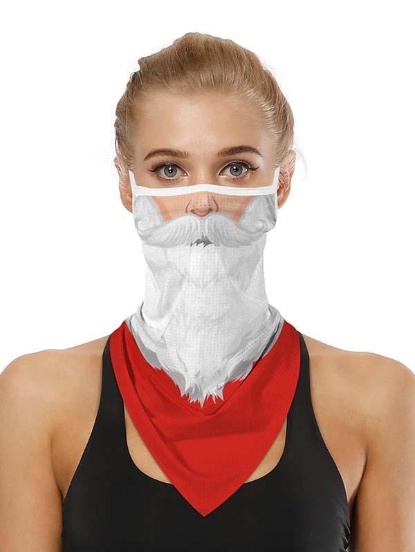 Unisex Windproof Novelty Christmas Print Earloop Face Shield Bandana