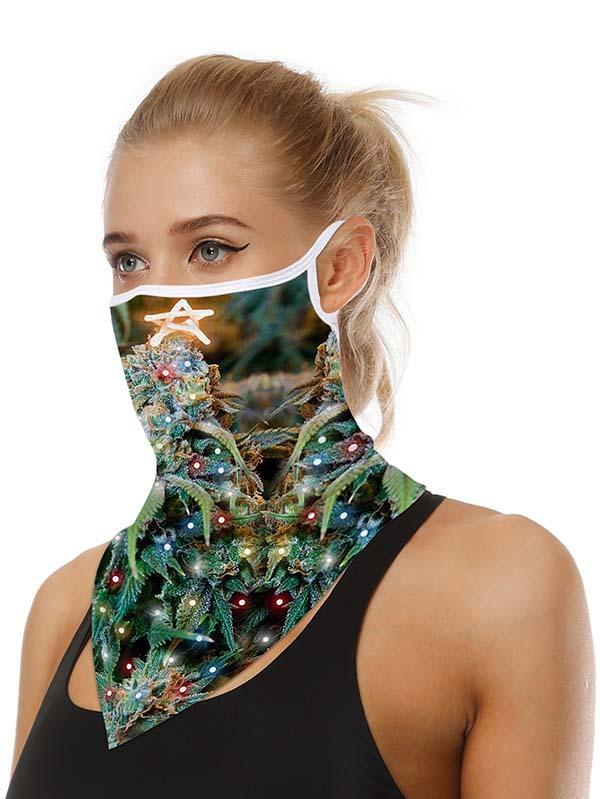 Unisex Windproof Novelty Christmas Print Earloop Face Shield Bandana