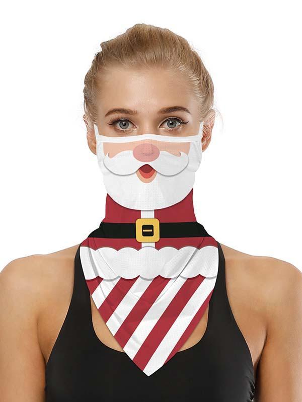 Unisex Windproof Novelty Christmas Print Earloop Face Shield Bandana