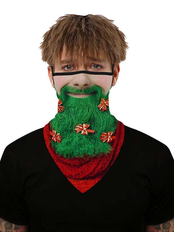 Unisex Windproof Novelty Christmas Print Earloop Face Shield Bandana