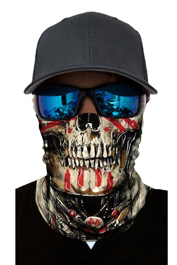Unisex Windproof Neck Gaiter Skull Print Bandanas For Sun Protection