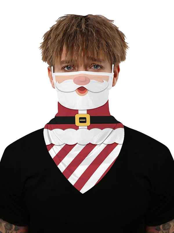 Unisex Windproof Novelty Christmas Print Earloop Face Shield Bandana