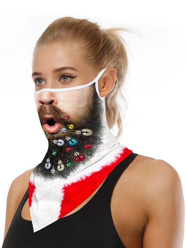 Unisex Windproof Novelty Christmas Print Earloop Face Shield Bandana