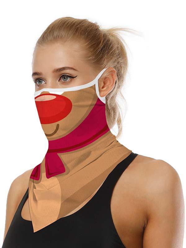 Unisex Windproof Novelty Christmas Print Earloop Face Shield Bandana