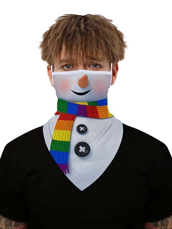 Unisex Windproof Novelty Christmas Print Earloop Face Shield Bandana