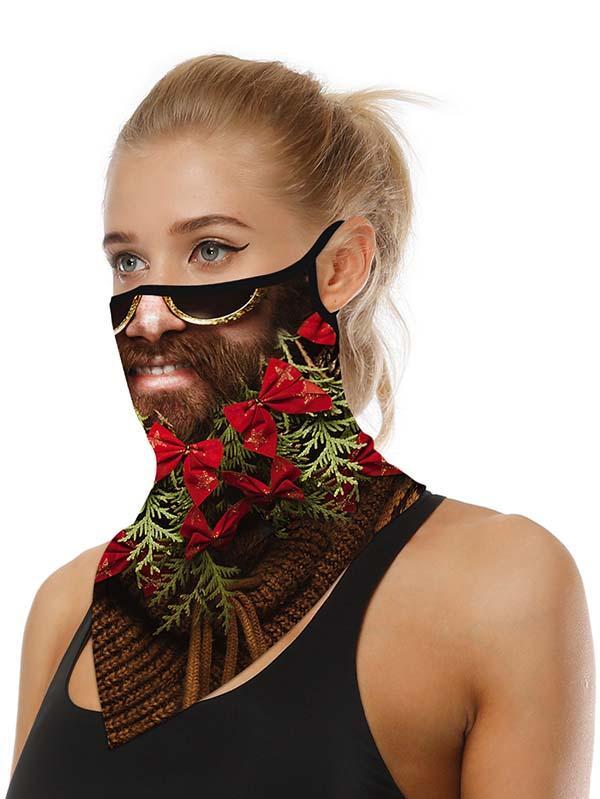 Unisex Windproof Novelty Christmas Print Earloop Face Shield Bandana