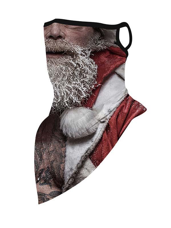 Unisex Windproof Novelty Christmas Print Earloop Face Shield Bandana