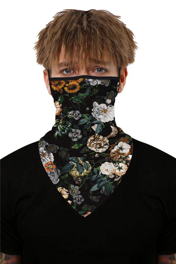 Sports Skull Face Shield Bandanas Running Neck Gaiter With Earloops
