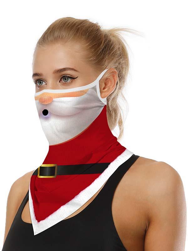 Unisex Windproof Novelty Christmas Print Earloop Face Shield Bandana
