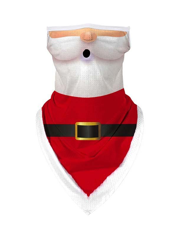 Unisex Windproof Novelty Christmas Print Earloop Face Shield Bandana