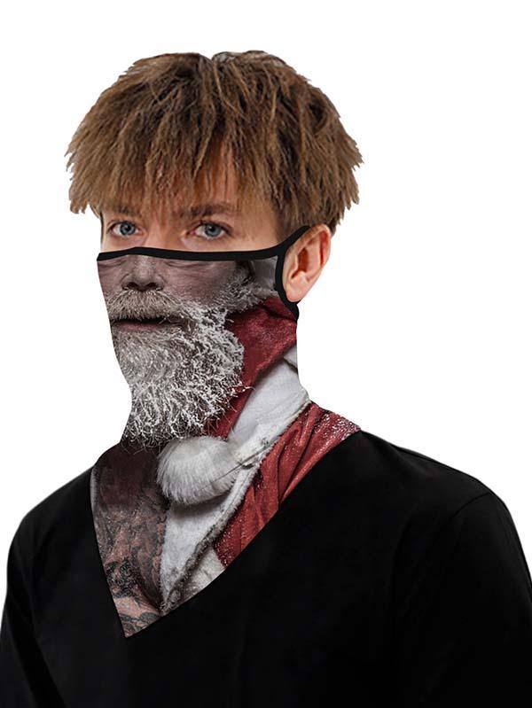 Unisex Windproof Novelty Christmas Print Earloop Face Shield Bandana