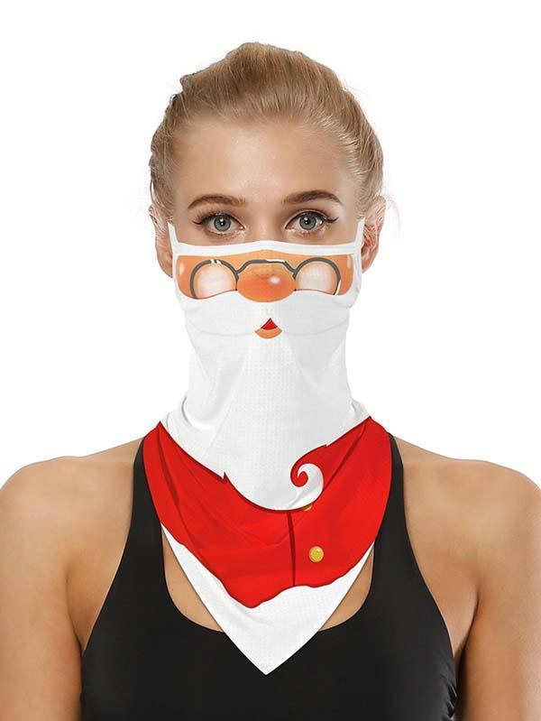 Unisex Windproof Novelty Christmas Print Earloop Face Shield Bandana
