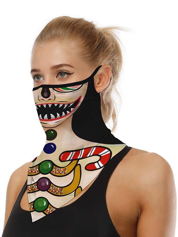 Unisex Windproof Novelty Christmas Print Earloop Face Shield Bandana